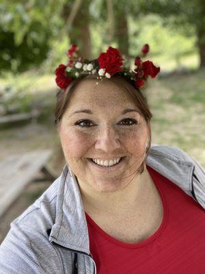 Full makeup, look how far back my brows start! - no brows or blushing