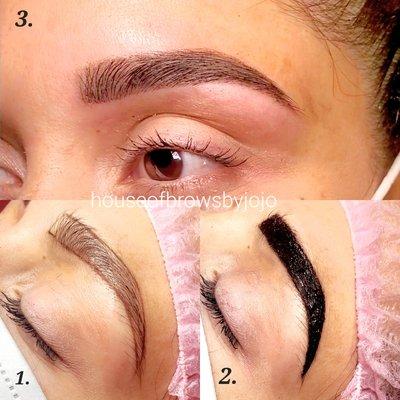 Eyebrow Tinting with a settle ombre effect. Natural Brow look.
