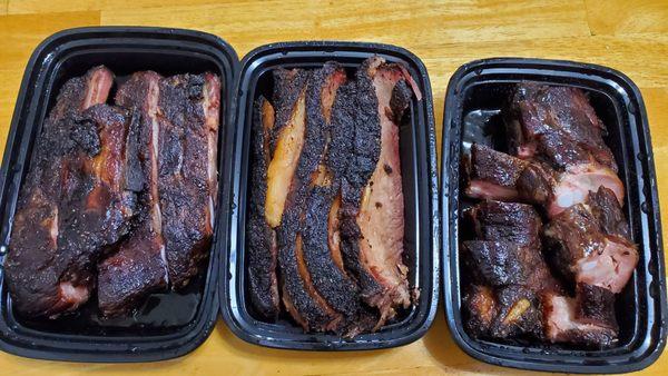 1lb spare ribs
1lb brisket
1lb rib tips
