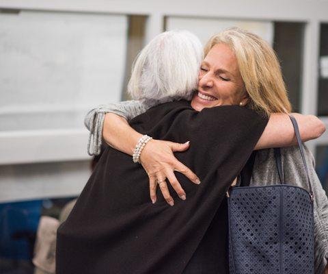 Gabriela hugging participant