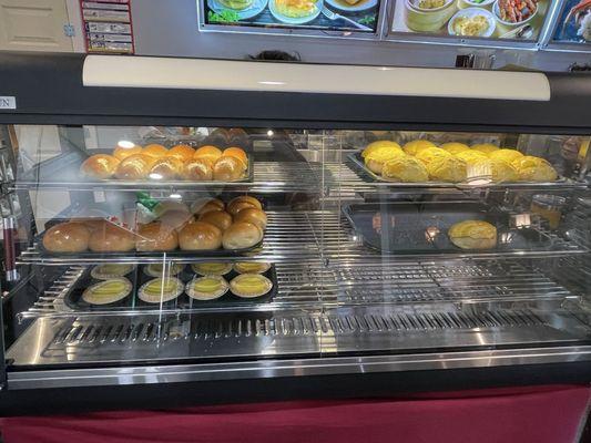 Pineapple bums, egg custard