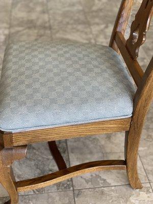 Fabric is bluish-gray, good for everyday casual use