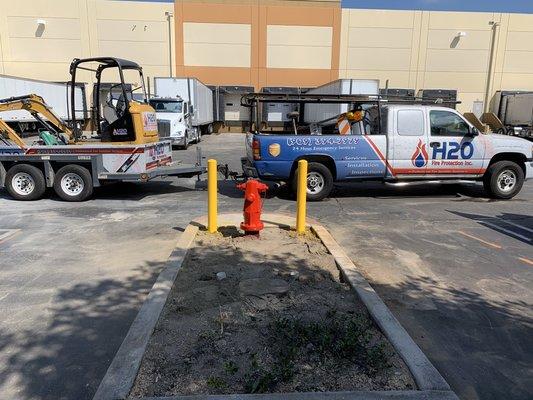 New fire hydrant installed by H2O Fire Protection Inc