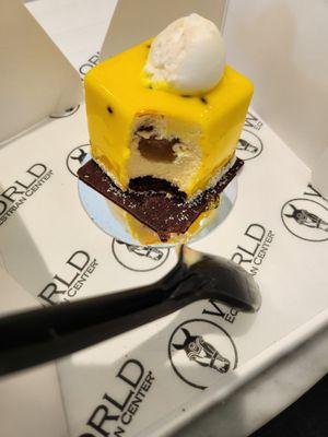 The center of the passionfruit petit gateaux