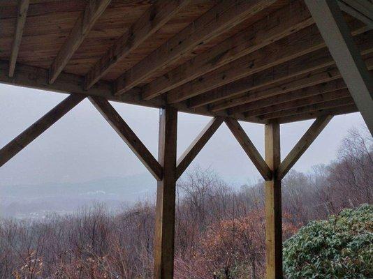 New support beams and bracing - beams were 20' tall plus