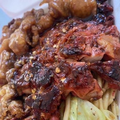 Close up of yummy bbq teriyaki chicken