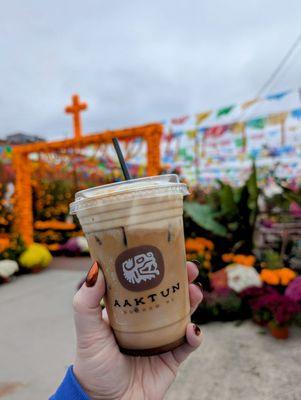 Iced autumn blaze latte with cold foam - lifewithhanny