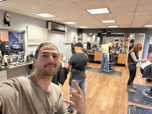 Me, Jimmy, Lauren, Arlene, and Hulia. Everyone hard at work