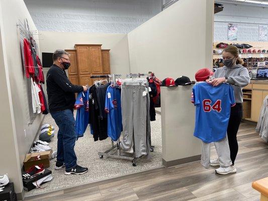 Sizing for Firebirds baseball uniforms