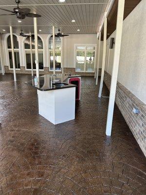 Stained concrete and sealed