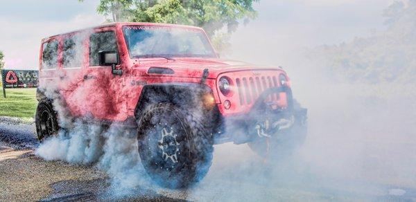 A Jeep Wrangler with a Hellcat engine conversion for 707 hp!