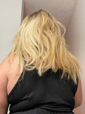 Before: bleached and damaged