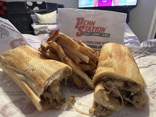 Chicken Philly no mushrooms & small fry! Perfection