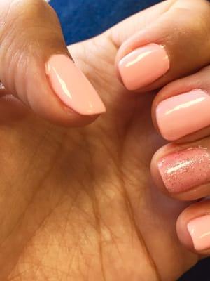 Number 77 gel and 81 on top for the glitter