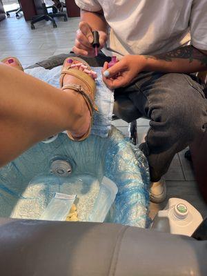 Pre-vacation pedicure!