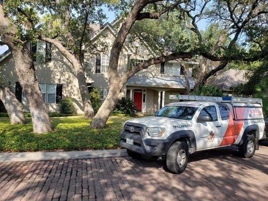 What a Beautiful day out servicing a customers house