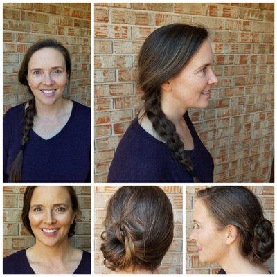 Messy bun bridesmaid. #hcstudiodfw