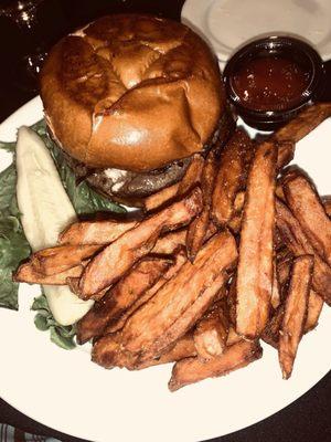 Black and blue burger
