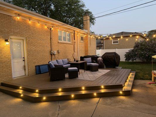 Install of string bulb lights