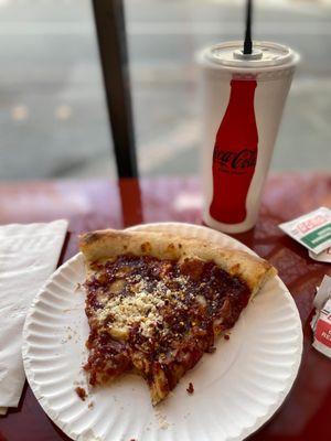 BBQ pizza by the slice