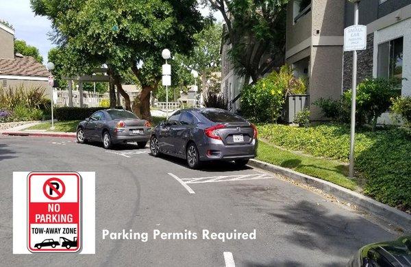 Do not park inside the gate without a permit! You will be towed!!!