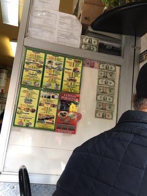 Menu in the wall