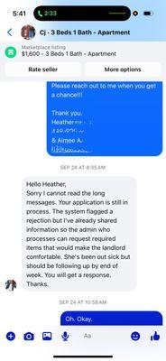 Openly refuses to read a message (or any emails) a few paragraphs long.