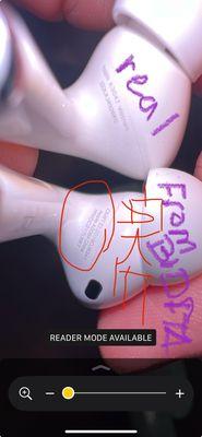 Comparing fake and real AirPod