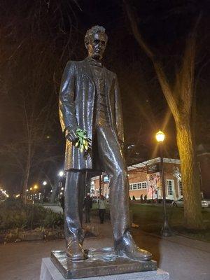 2/12/2020 - Someone gave him some flowers for spring.