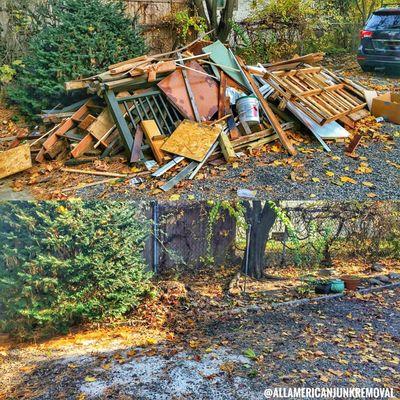Our client was doing work on their home and did not want a dumpster taking up the driveway. We hauled this junk away in under an hour!