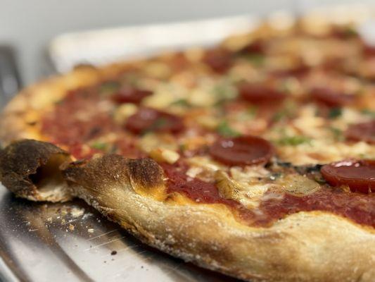 Garlic , pepperoni and jalepeno