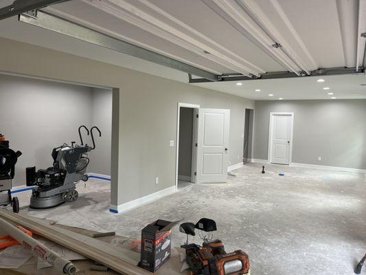 Before photo from this client's basement transformation!