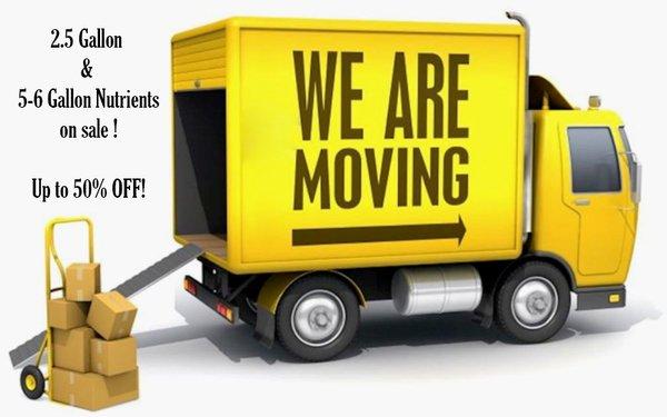 We dont want to move the heavy stuff, so come in for your discount! !!!!!!!!SALE!!!!!!!! Up to 50% OFF! 2.5 - 6 Gallon Nutrients on