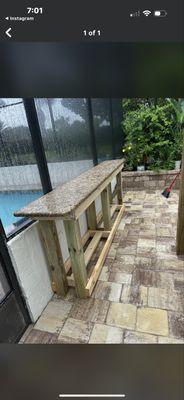 Building of a new cabinet for a stone countertop