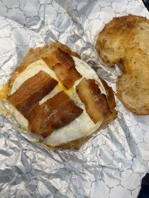"Bacon" egg and cheese croissant