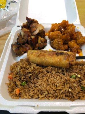 Bourbon Chicken Orange Chicken Fried Rice Egg Roll