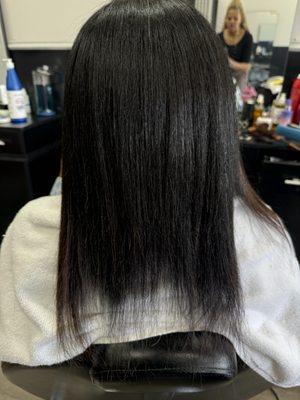 hair straightener and hair cut
