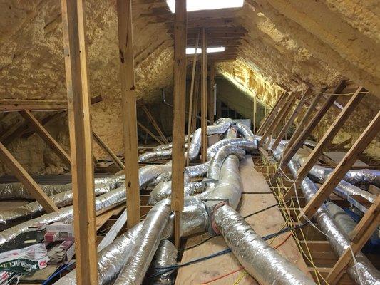 No wonder they weren't getting any air to the bedrooms. This duct work was a mess. Glad we could help.