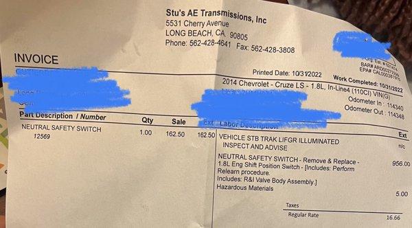 Stu’s AE Transmission Complete Auto Repair