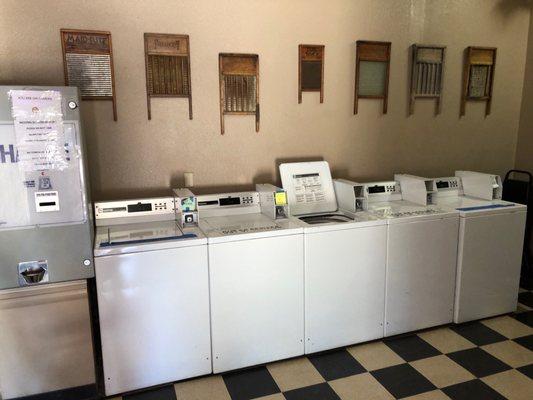 These 5 normal size top loaders are indeed either legitimately out of order and/or "permanently reserved" for their wash-and-fold service.