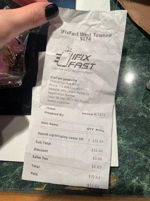 The recipe of the charger, nothing else except the charger.