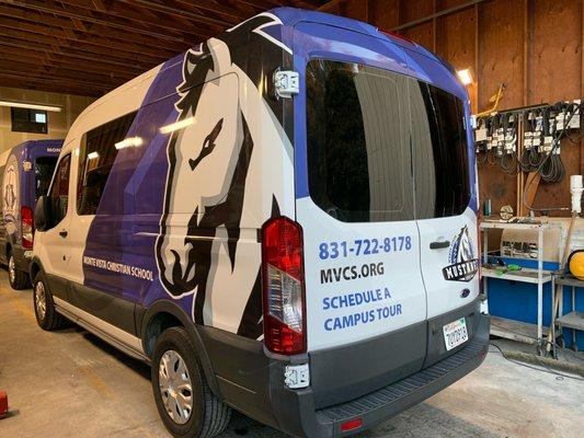 We just completed a series of partial van wraps for a local school. Even partial wraps can look nice and be cool!