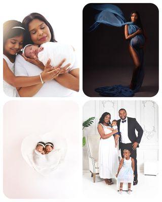 In studio Newborn and maternity portrait photography