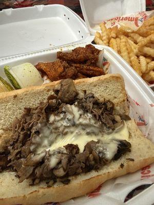 Beef Philly and 5pc Wings Combo