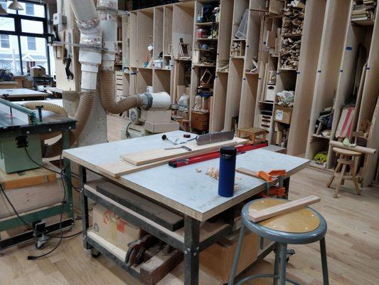 Studio time table. Ended up using jointer, thickness planer, tablesaw and clamps.