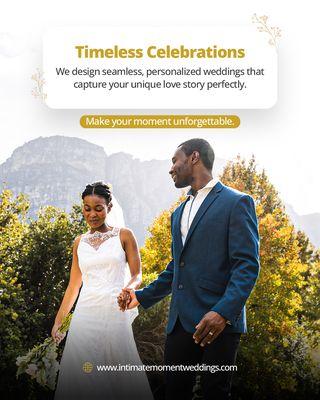 With years of experience, Intimate Moment Weddings offers professional wedding officiants who specialize in creating personal...