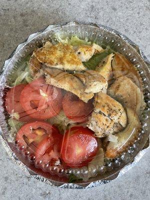 Salad look how they skimped me on the chicken though. Seriously buffalo wings my order has never been like this