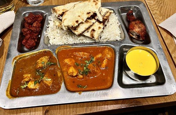 Non veg thali. Sadly all chicken