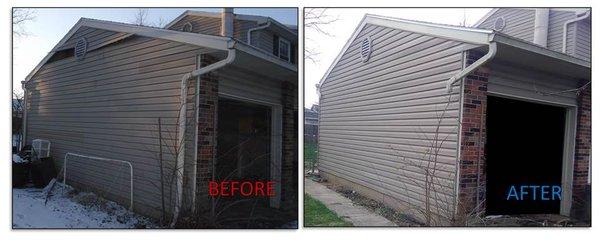 This is what my property looked like before Arnett Roofing and Siding came along and after they conducted the repairs.