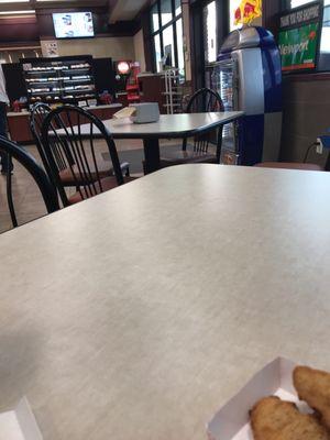 They have about 2 tables that seat 4 each